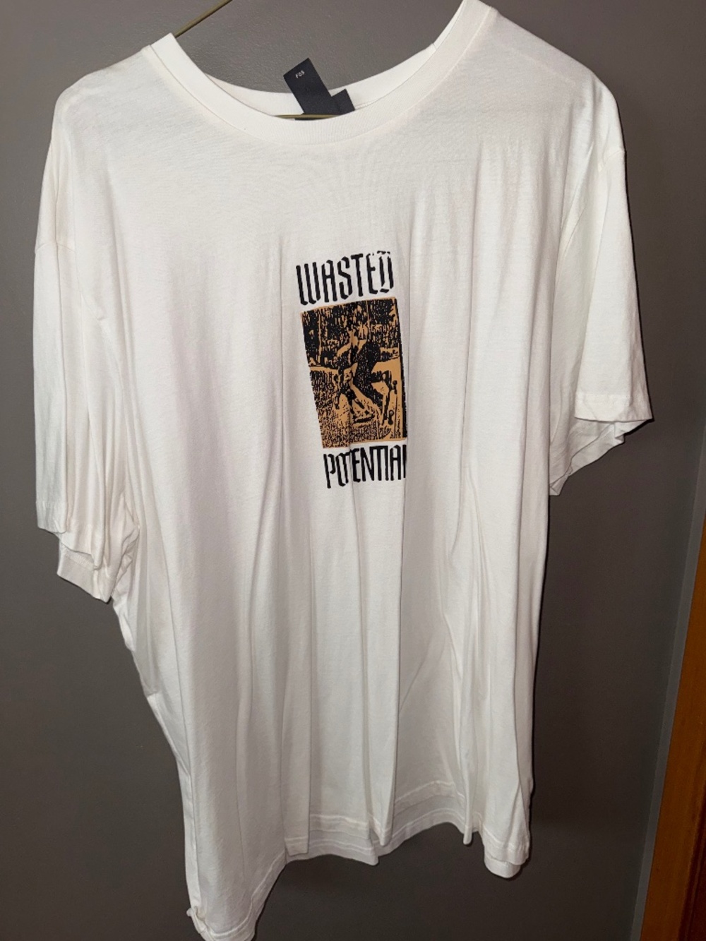 H&M 'Wasted Potential' Graphic Regular Fit Tee White